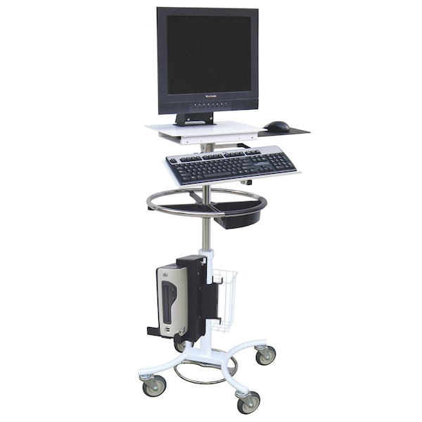 Medical Grade Computer Security Cart with Cord Wrap (Does NOT Include